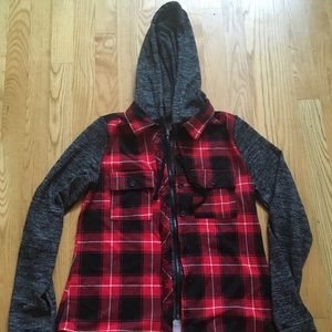 Half flannel half jacket coat